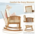 thumbnail image 4 of Gymax Patio Wooden Rocking Chair Lawn Garden Outdoor w/ Armrest Cushion, 4 of 8