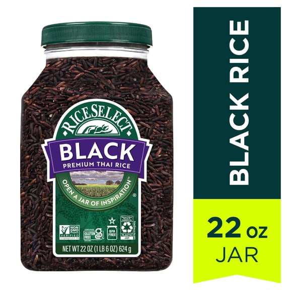 RiceSelect Premium Black Rice, Gluten Free, 22 oz Jar