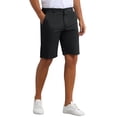 thumbnail image 4 of INSPIRAR CHIC Pantalones cortos formales de hombre con botón clásico de color sólido y cremallera para el Día del Padre 28 Negro, 4 of 6