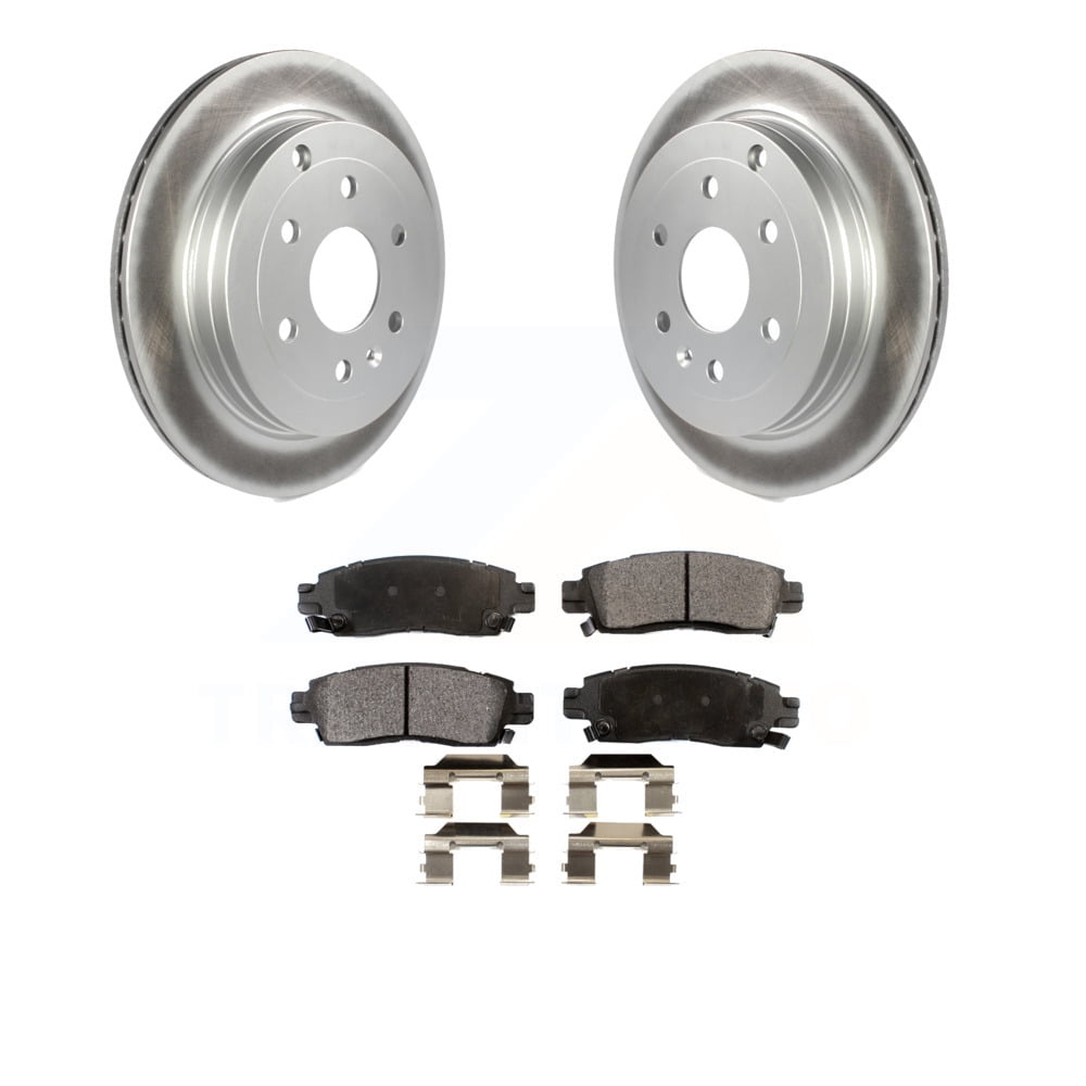 Rear Coated Disc Brake Rotors And Ceramic Pads Kit For Chevrolet