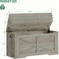 thumbnail image 2 of 39.4" Storage Chest, Extra Large Storage Trunk with 2 Hinges, Wooden Box Bench, Lift-Top Organizer Chest, Shoe Bench for Entryway, Bedroom, Living Room, Greige, 2 of 8