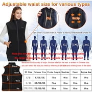 Heated Vest with Battery Pack for Men Women, Heating Vest with 13 Heating Zones Washable Heating Jackets Size Adjustable Winter Vest, Black