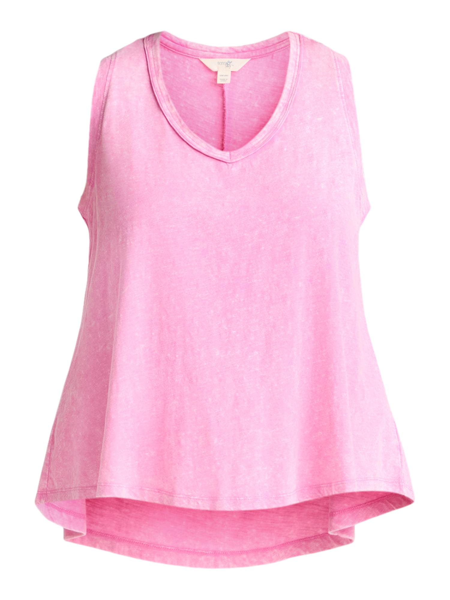 Terra & Sky Women's Plus Slub Cotton Swing Tank Top, Sizes 0X-5X
