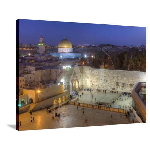 Jewish Quarter of Western Wall Plaza, Old City, UNESCO World Heritge Site, Jerusalem, Israel, Religion Scenic Stretched Canvas Wall Art by Gavin Hellier Sold by Art.Com