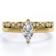 thumbnail image 1 of JeenMata Anillo Solitario de Talla Marquesa de 1,75 Quilates Conjunto de Boda Festoneado Estilo Art Déco: Baño de Oro Amarillo de 18 K sobre Plata (Personalice la Banda de Su Anillo de Bodas), 1 of 6