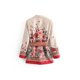 thumbnail image 2 of Conjunto de 2 piezas de chaqueta con estampado Floral para mujer, traje Retro con estampado de flores para oficina, chaqueta con cordones, abrigo, pantalones sueltos, novedad, 2 of 5
