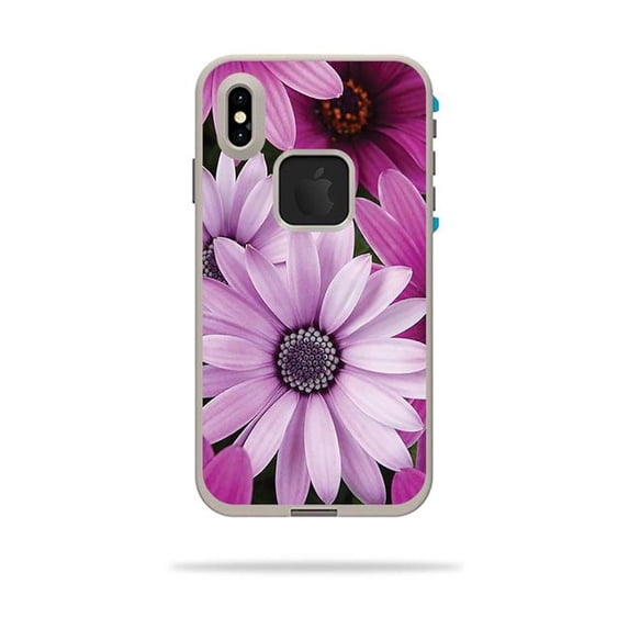 MightySkins LIFIPXSM-Purple Flowers Skin Decal Wrap for LifeProof Fre iPhone XS Max Case Sticker - Purple Flowers
