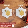 thumbnail image 3 of 3drose, Silly Bee and Beehiv Honey Comb, 3 inch Snowflake Porcelain Ornament, 3 of 7