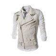 thumbnail image 3 of Ceisia Men's Solid Lapel Faux Leather Sleeveless Biker Vest Zipper Decor Slim Fit Streetwear Outerwear For Party Gift, 3 of 4