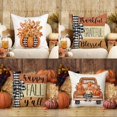 thumbnail image 3 of Fall Pillow Covers 18x18 Set of 4 Happy Fall Pumpkin Truck Floral Pillows Decorative Autumn Thanksgiving Quotes Thankful Grateful Blessed Throw Pillows Cushion Case Farmhouse Decorations F015-18, 3 of 6