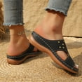 thumbnail image 6 of Wowcloth Women's Fashion Casual Peep-Toe Chunky Wedge Heel Slides - Breathable Summer Design with Solid Color Strap, Perfect for Daily Wear & Outdoor Activities,Plus Size, 6 of 9