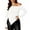 #0458-White, variant on Uootdi Off The Shoulder Tops for Women Sweater Cropped Irregular Hem Textured Ribbed Gift Knit Pullover Y2k Fitted Tops Sexy Part y