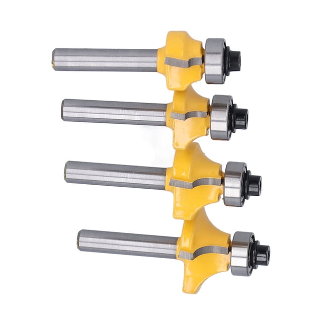 Milling Cutter, 1/4in Shank Flush Trim Tool Router Bit Round Over For Softwood For Hardwood For Plywood