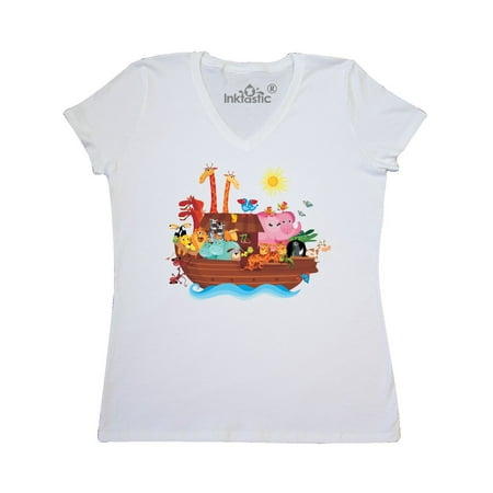 Christian Womens Shirt - Animal Ark Bible Story Christian Women's V-Neck T-Shirt