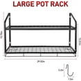 thumbnail image 2 of Hanging Pot Rack, 2 Tier Pan Rack, Wall Mounted Pot Holders for Kitchen Storage, Pot and Pan Organizer with 10 Hooks, Ideal for Pans Set, Utensils, Cookware, Household, 2 of 5
