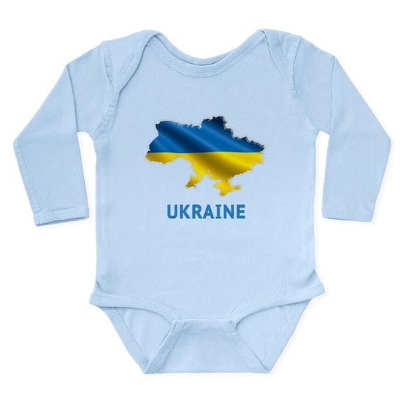 CafePress - Cool Ukraine Flag Ukrainian Pride Native Body Suit - Long Sleeve Cotton Baby Bodysuit