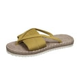 thumbnail image 5 of Beach Espadrilles Flip Flops for Women 2025 Summer Platform Slides Sandals Straw Sole Flat Slippers, 5 of 6