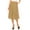 Khaki, variant on Moa Collection Women's Plus Size A-Line Casual Flared High Waist Elastic Band Solid Midi Skirt
