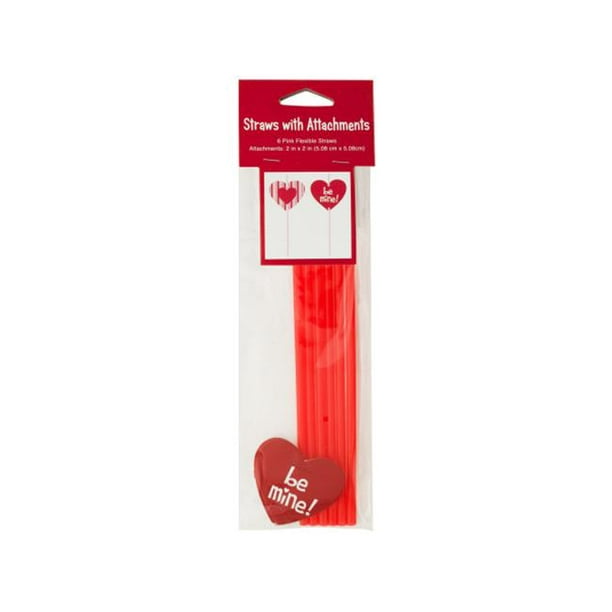 Bulk Buys PB497-96 Valentines Pailles de Jour avec Accessoires de Coeur - Pack de 96
