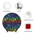thumbnail image 4 of Kdxio Magical Mushrooms and Flowers Bone China Decorative Plate Ceramic Decorative Plate for Home Office Wall Stand Decorative Plates for Home Bedroom-8in, 4 of 6