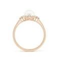 thumbnail image 2 of ANGARA Freshwater Cultured Pearl Halo Engagement Ring in 14K Rose Gold for Women | June Birthstone, Birthday, Anniversary, Jewelry Gift for Women | Pearl Ring, 2 of 12