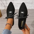 thumbnail image 5 of Willtoo Women's Pointed Toe Lace Up Flats Soft Faux Suede Casual Oxford Shoes, Comfort Low Flat Walking Dress Shoes for Daily Work, 5 of 5