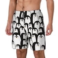 thumbnail image 1 of Balery Cartoon Penguin Bañador para hombre, shorts de playa de secado rápido con entrepierna y forro de compresión-Small, 1 of 6