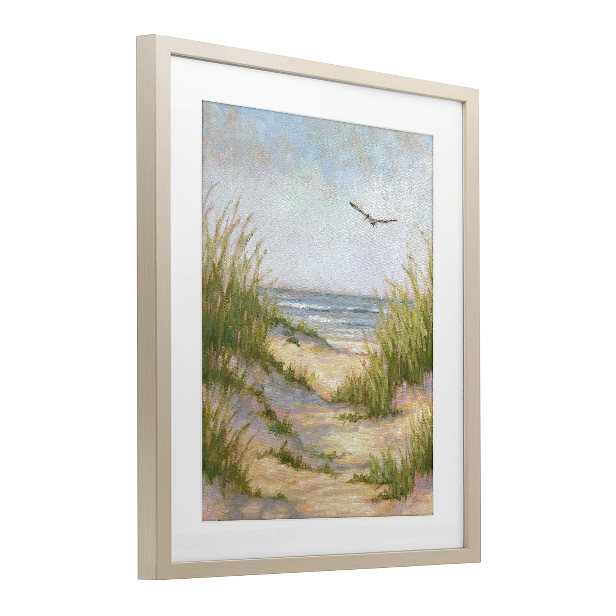 Stupell Industries Peaceful Beach Sand Dunes Birch Framed Print Under Glass, design by Linda Sperruzzi