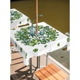 thumbnail image 2 of Square Outdoor Tablecloth with Umbrella Hole St Patrick's Day Outside Table Cloth Waterproof Patio Table Cover Green Lucky Shamrock Wreath Spring Vintage Zipper Tablecloths for Picnic 54x54 Inch, 2 of 8