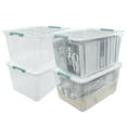 thumbnail image 5 of Doryh 85 Quart Plastic Wheeled Latching Storage Bin, Clear Large Storage Box, 4-Pack, 5 of 7