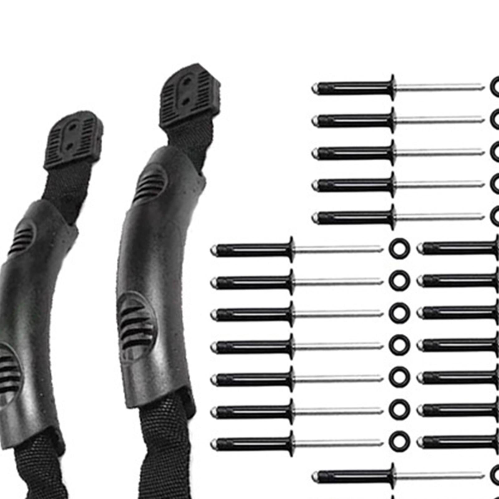 funtasica Kayak Handles Canoe Handle Supplies DIY with Screws Pad Eye Portable Kayaking Accessories Replacement Carry Handles for Canoe Black
