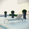thumbnail image 2 of Modway Chaise Longue de Patio Extérieure en Rotin Aluminium, Argent/brun/gris, 2 of 4