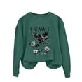 thumbnail image 4 of ZSQDM Women's Hoodless Sweatshirt Airplane Mode Hoodie Women Women's Casual Fun Printed Round Neck Top Hoodless Sweatshirt Features Polyester Women Blending Sweatshirt(L), 4 of 4