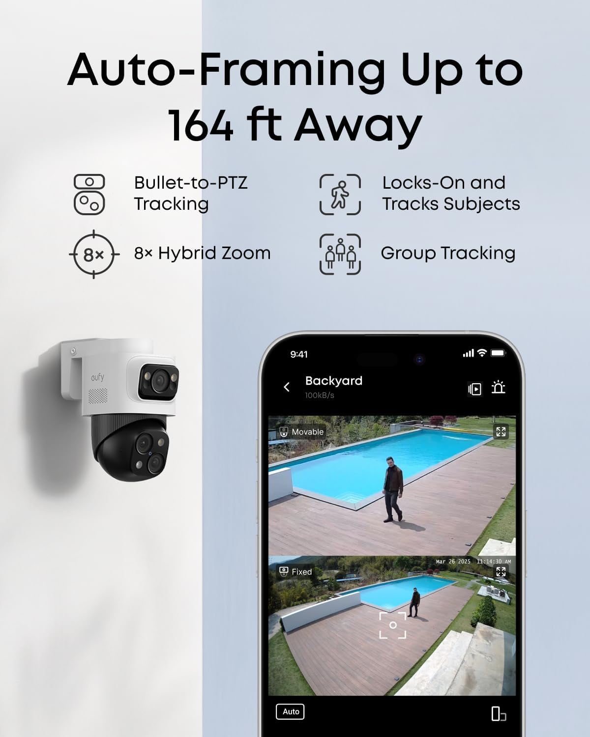eufy 4K NVR Security Camera System S4 Max 4 Bullet-PTZ Cams, PoE Wired, 24/7 Recording, Triple Lens Bullet-PTZ Cam, 360° PTZ, Up to 16CH, Cross-Cam Tracking, 8× Auto Zoom, Smart Video Search, 2TB HDD