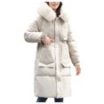 thumbnail image 5 of Vedolay Coat for Women Winter Stretch Casual Winter Jacket Winter Parka for Women Beige,XL, 5 of 5