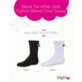 thumbnail image 2 of MeMoi  Black Tie Affair Cotton Blend Crew Socks - Girls - Female, 12, White, 2 of 7