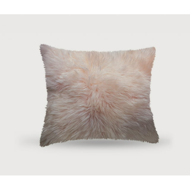 homeroots home decor 388607 Blush Natural Sheepskin Square Pillow