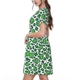 thumbnail image 2 of Saiise Robes d'Été à Motif Léopard pour Femmes, T-Shirt Décontracté à Manches Courtes, Robe de Plage à Fleurs avec Poches, 2 of 6