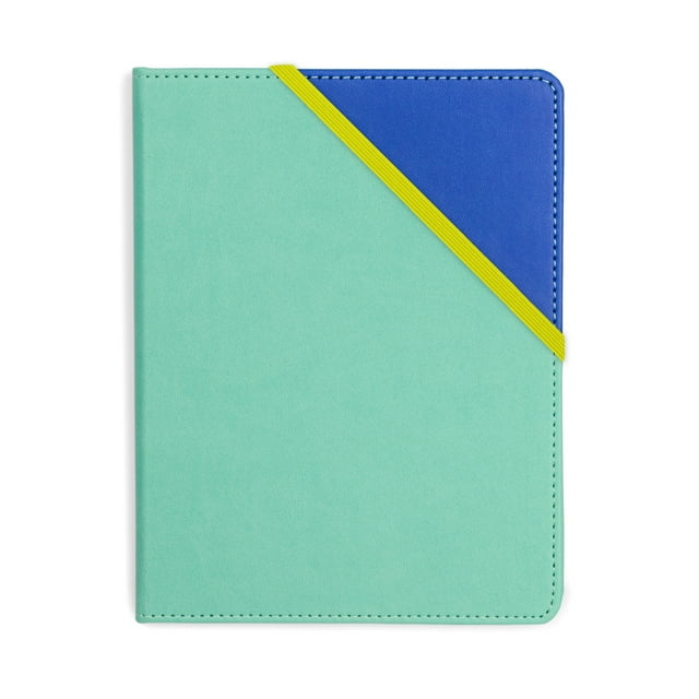 Think Ink Vegan Leather Journal – Mint Color Block, 6" x 8", 160 Lined Pages