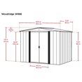 thumbnail image 2 of Arrow Woodridge Coffee/Woodgrain Steel Storage Shed, 2 of 6
