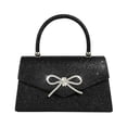 thumbnail image 1 of Bolso de noche Trisapu para mujer, con lazo brillante, negro, 1 of 6