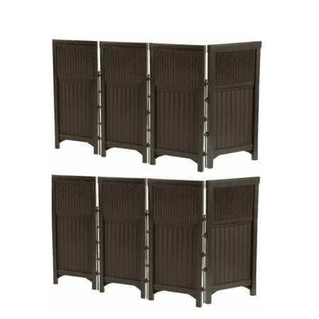 2 Pack Suncast FSW4423 Decorative Outdoor Yard Resin Wicker Screen Enclosures