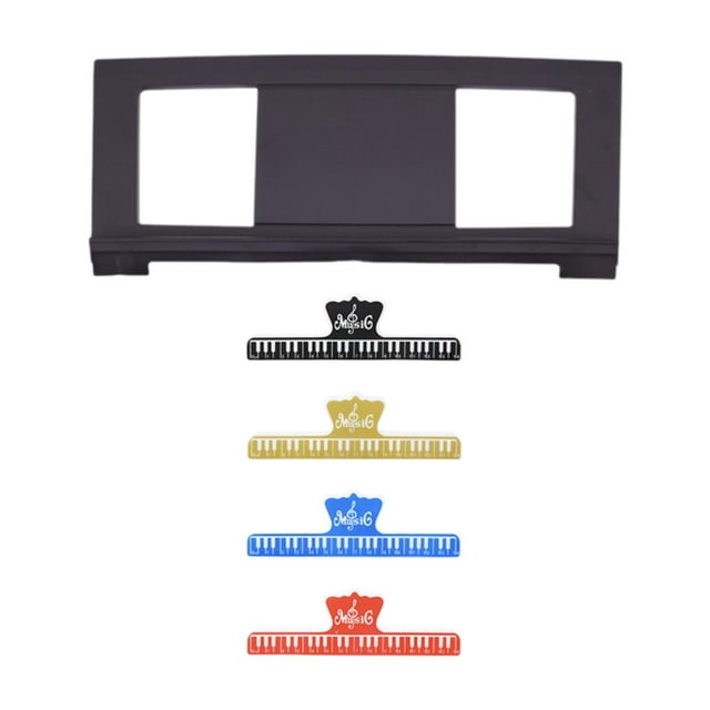Soporte de stand de soporte de música de teclado electrónico, con partituras, poseedor de la partitura de música portátil para el teclado para regalos Con cuatro clips de color