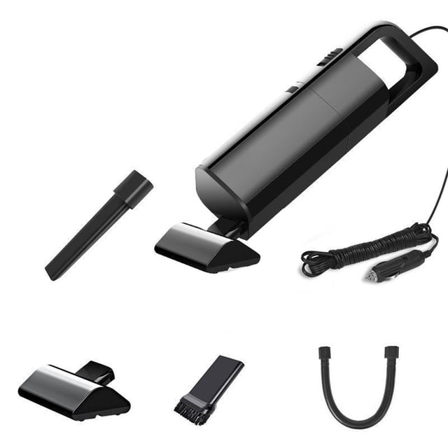 Aspiradora de coche con cable y potente succión, eléctrica, portátil, para pelo de mascotas, para coche, hogar y oficina, color negro