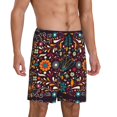 thumbnail image 2 of Pofeuu Colorful Mexican2 Print Men's Soft Woven Elastic Waistband Sleep Pajama Short-Small, 2 of 6