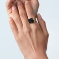 thumbnail image 4 of Gem Stone King 8.33 Ct Cushion Checkerboard Black Onyx 18K Yellow Gold Plated Silver Ring (Size 6), 4 of 4
