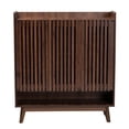 thumbnail image 4 of Baxton Studio Delaire Mid-Century Modern Walnut Brown Finished Wood Shoe Cabinet, 4 of 11