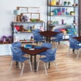 thumbnail image 2 of Regency Kee 42 in. Square Adjustable Classroom Table- Mahogany & 4 Andy 12 in. Stack Chairs- Blue, 2 of 8