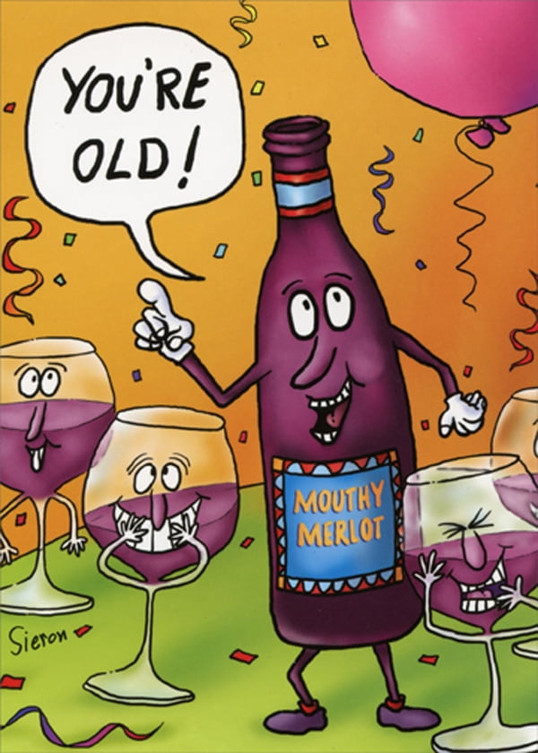 Oatmeal Studios Mouthy Merlot Funny / Humorous Birthday Card - Walmart.com