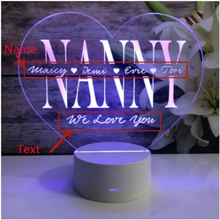 

dosili Personalized Family Tree Night Light Heart Names up to 12 Names USB Led Wooden Base Lamp for Mother’s Day Christmas Mom Gift